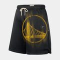 Golden State Warriors Standard Issue Fleece Mens Shorts (Black/White)