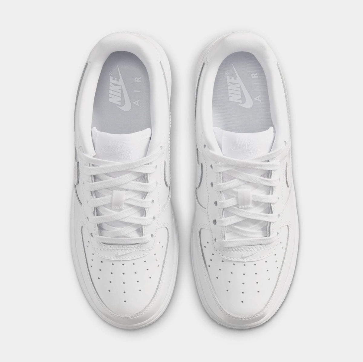 Air Force 1 Low Patent Leather Grade School Lifestyle Shoes (White)