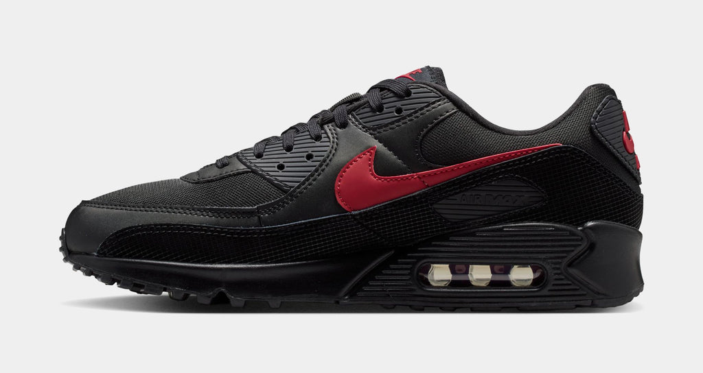 Air Max 90 Mens Running Shoes (Black/Tough Red)