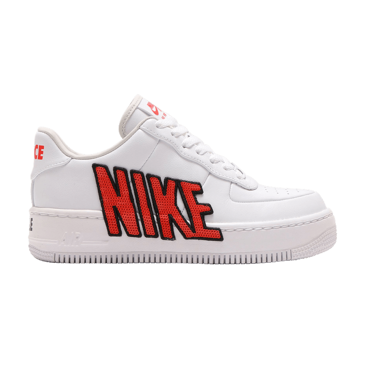 Nike Wmns Air Force 1 Upstep LX 'Force is Female' — White/White-Black-Habanero Red