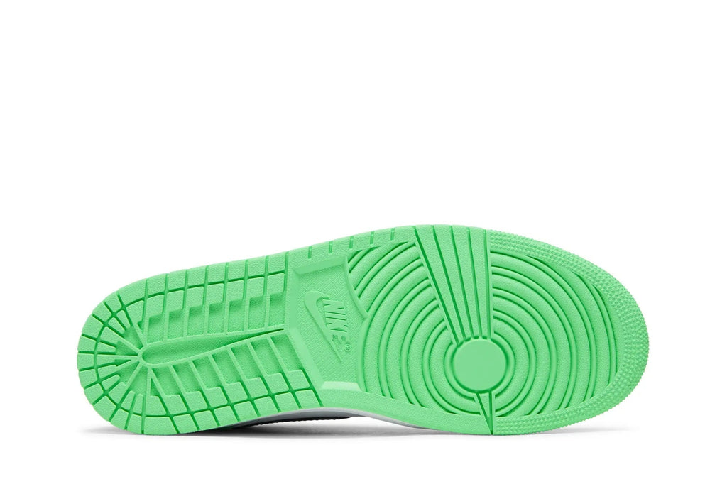Air Jordan 1 Retro High OG 'Green Glow' - Classic White, Black & Neon Green Leather Sneaker