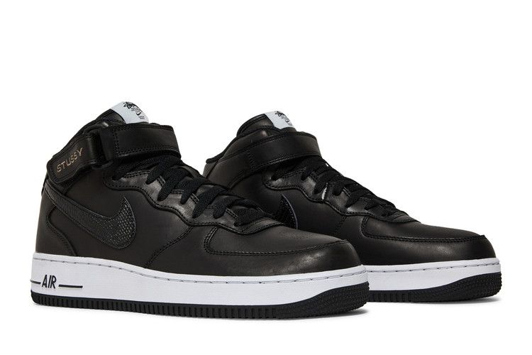 Stussy x Nike Air Force 1 Mid 'Black Snakeskin'