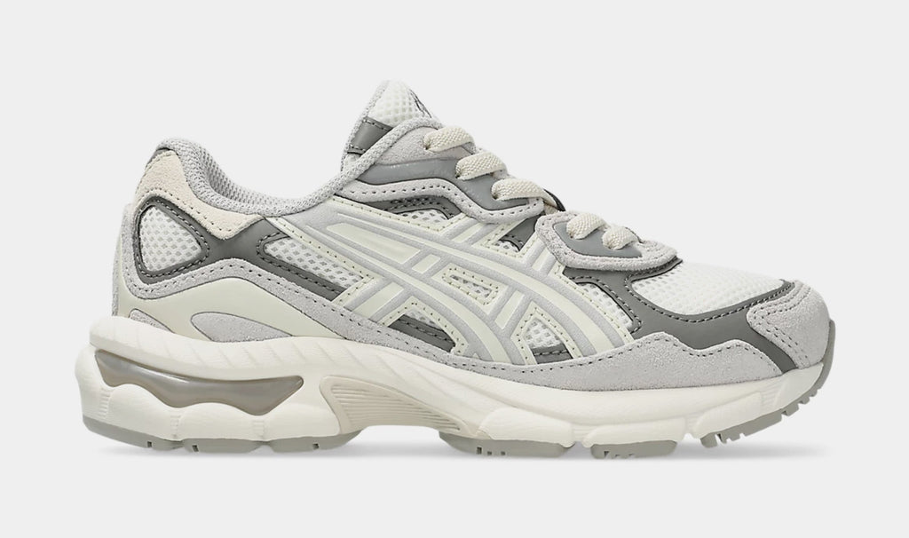 Gel NYC Preschool Running Shoes (Cream/Oyster Grey)