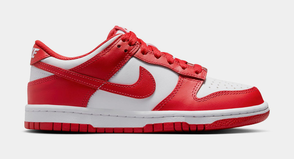 Dunk Low Grade School Lifestyle Shoes (White/University Red)