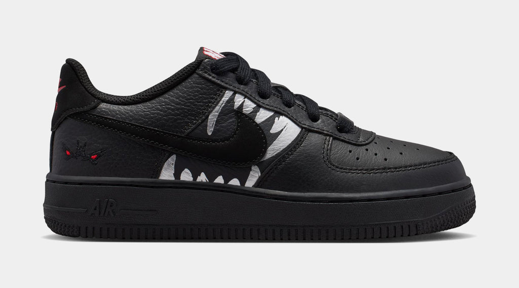 Air Force 1 Low Wolf Grade School Lifestyle Shoes (Black/University Red/Metallic Silver/Black)