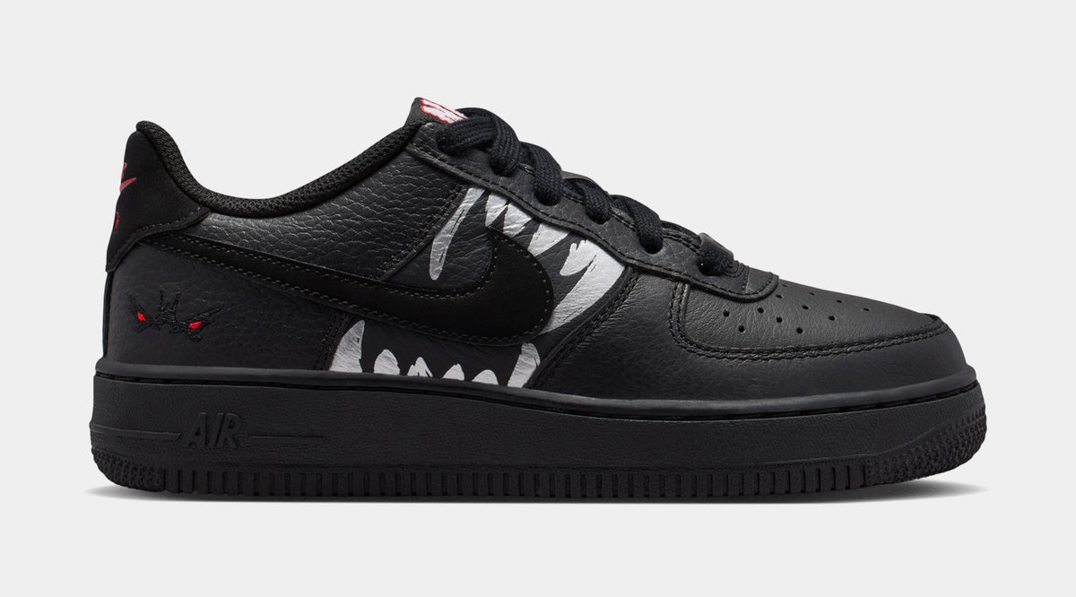 Air Force 1 Low Wolf Grade School Lifestyle Shoes (Black/University Red/Metallic Silver/Black)