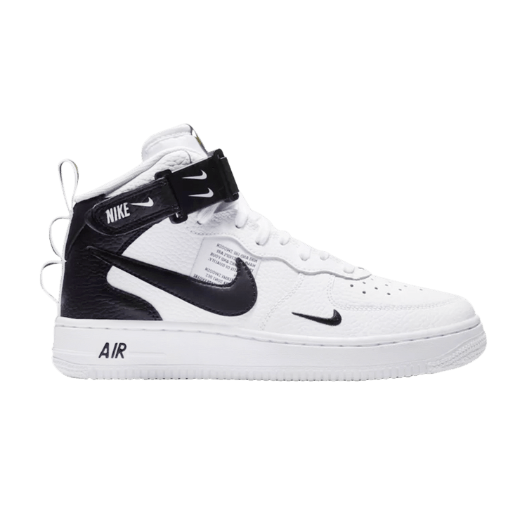 Nike Air Force 1 Mid LV8 GS 'White Black'