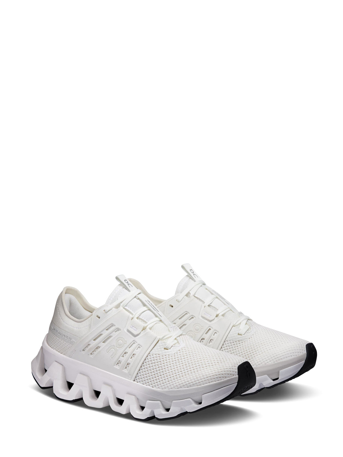 Sculpted White Mesh Sneakers with Dynamic Outsole