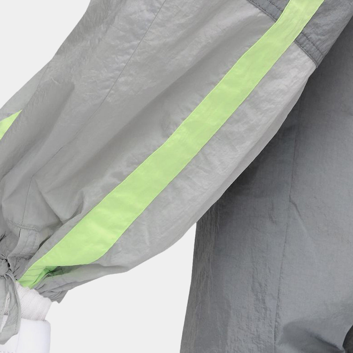Mid Rise Loose Woven Open Hem Womens Pants (Smoke Grey/Light Smoke Grey/Light Liquid Lime/Light Smoke Grey)