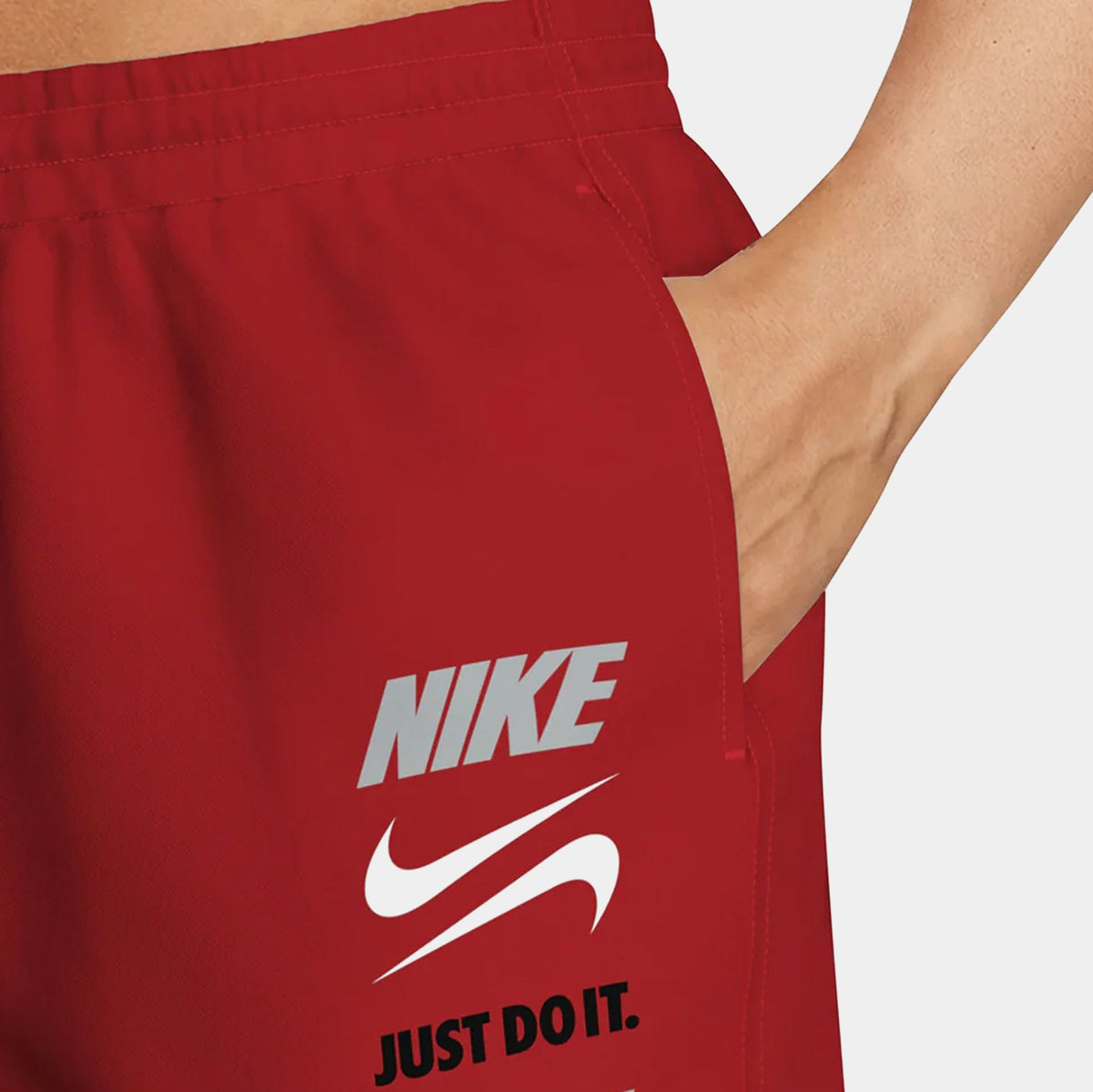 Swim Breaker 7" Volley Mens Shorts (Red/Grey)