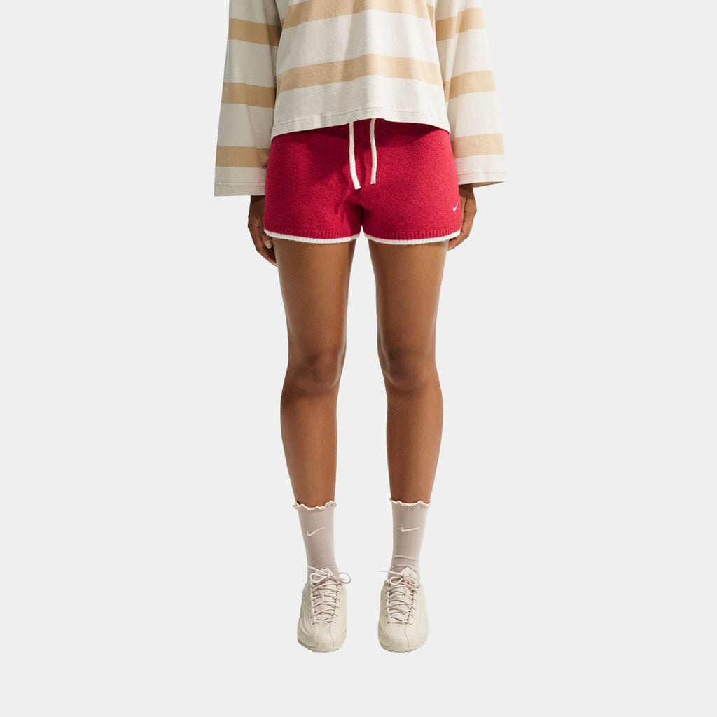 Sportswear Chill Knit Mid Rise Womens Shorts (Tought Red/White/White)