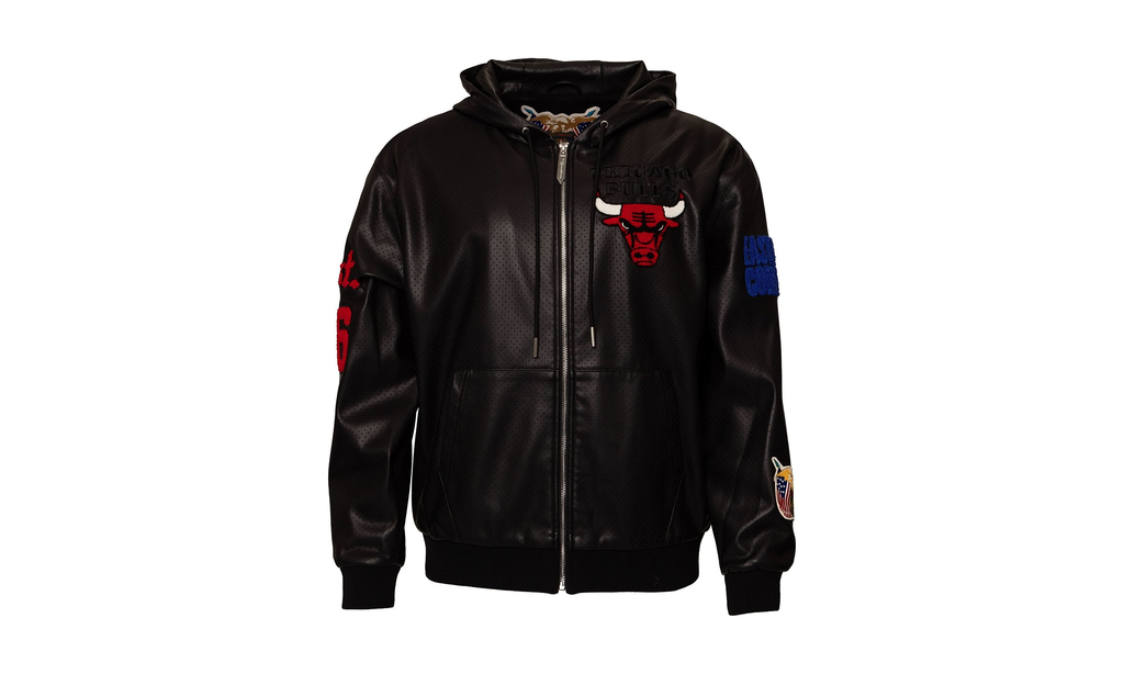 Chicago Bulls 1966 Lightweight Vegan Zip-Up Hooded Jacket "Black" NBA 147BLKDE BULLS