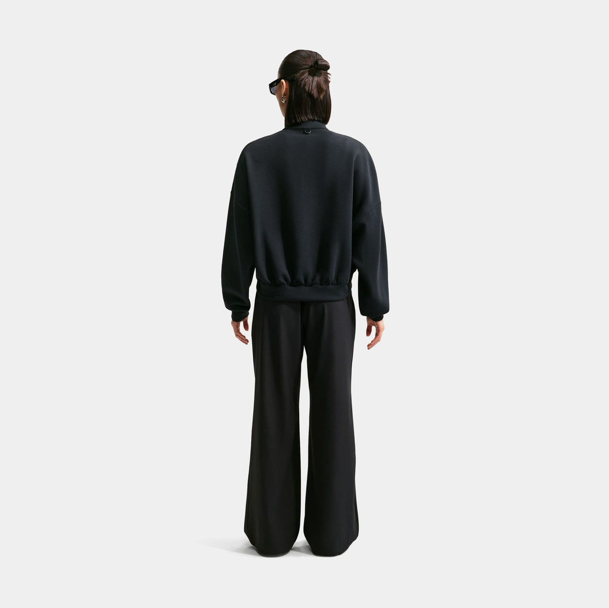24.7 PerfectStretch Dri Fit High Waisted Loose Wide Leg Womens Pants (Black/Dark Smoke Grey)