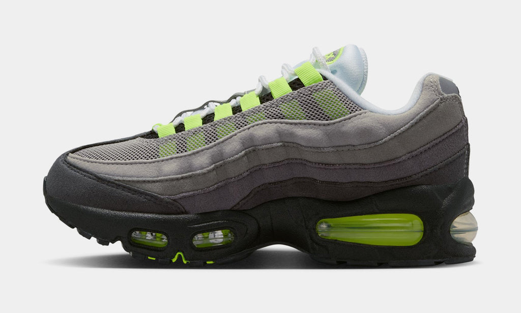 Air Max 95 Big Bubble Neon Grade School Running Shoes (Black/Neon Yellow/Anthracite/Light Graphite)