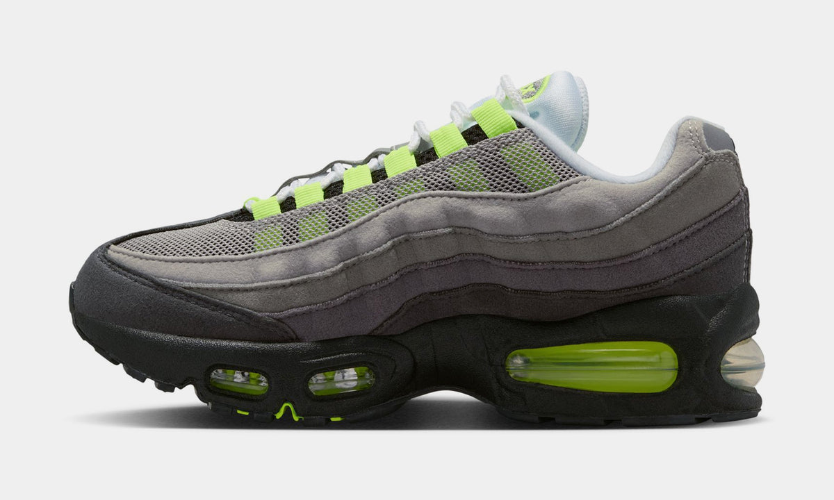 Air Max 95 Big Bubble Neon Grade School Running Shoes (Black/Neon Yellow/Anthracite/Light Graphite)