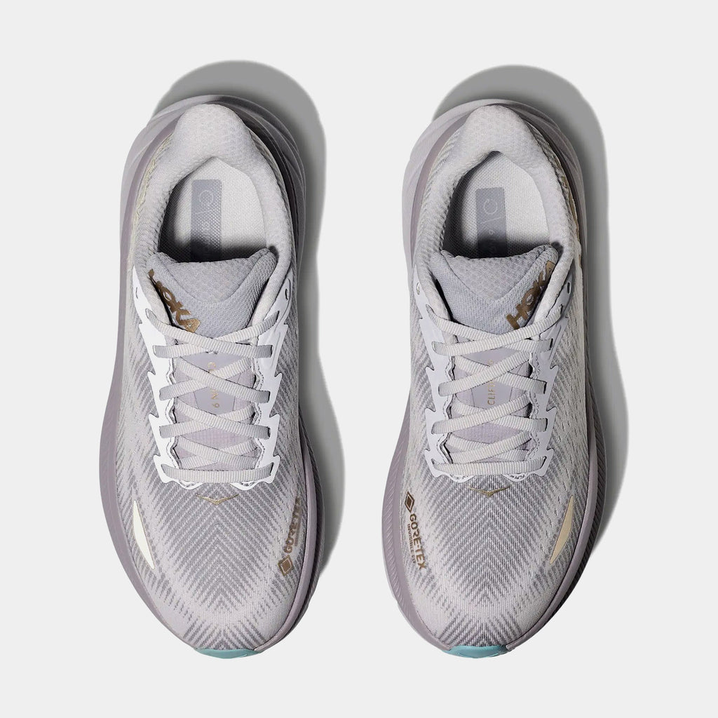 Clifton 9 GORE-TEX Womens Running Shoes (Grey/Beige)