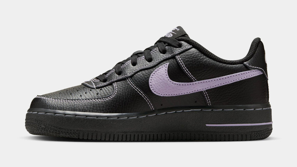 Air Force 1 LV8 Grade School Basketball Shoes (Black/Hydrangeas)