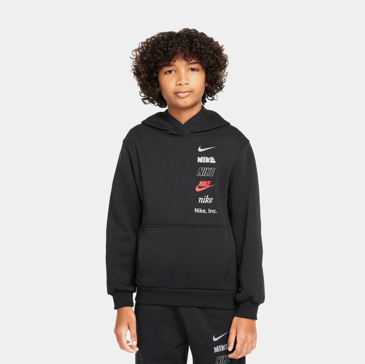 NSW Stacked Logo Pullover Grade School Hoodie (Black/Red)
