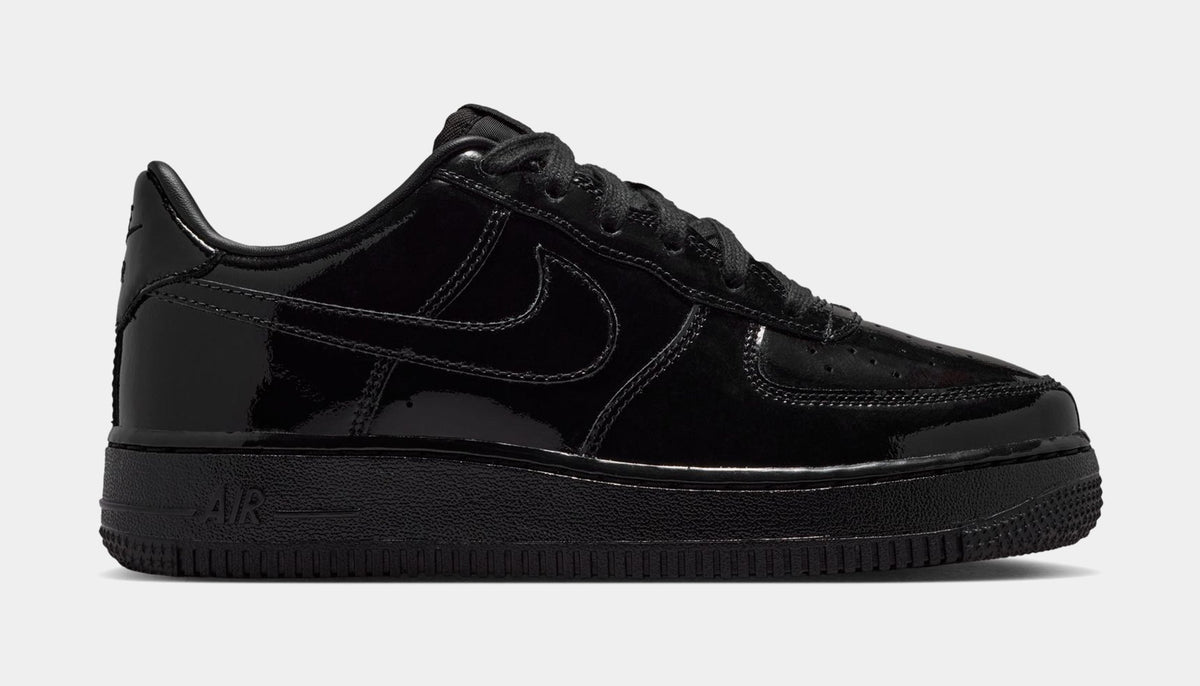 Air Force 1 Low Patent Leather Grade School Lifestyle Shoes (Black)