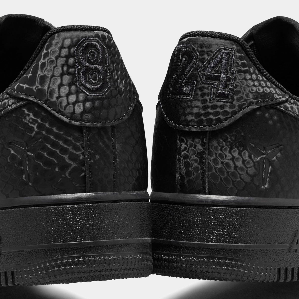 Kobe Air Force 1 Low Triple Black Mens Lifestyle Shoes (Black/Black)