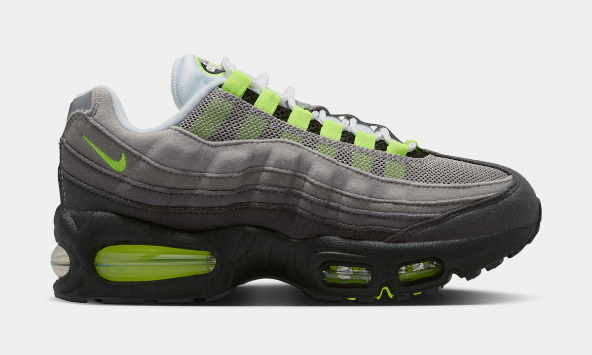 Air Max 95 Big Bubble Neon Grade School Running Shoes (Black/Neon Yellow/Anthracite/Light Graphite)