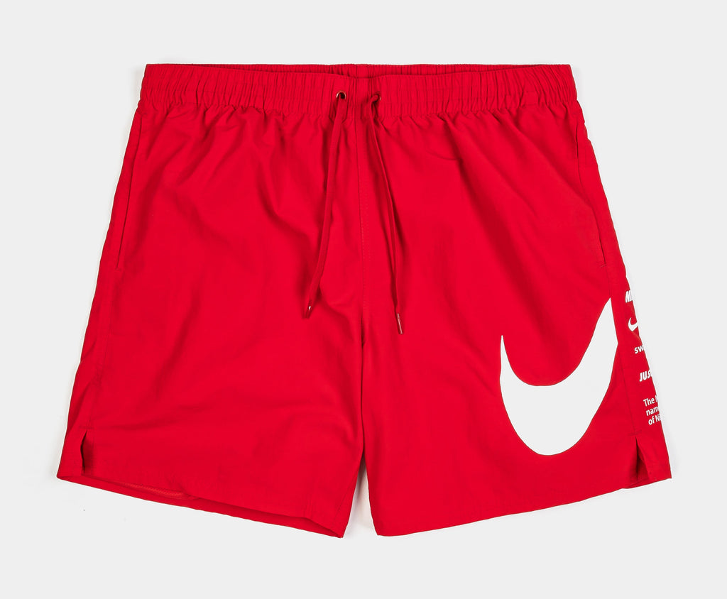 Swim Breaker Fully Lined Volley 7" Mens Shorts (Red/White)