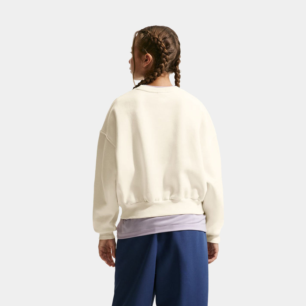 NSW Club Fleece Boxy Grade School Crewneck (Soft Pearl)