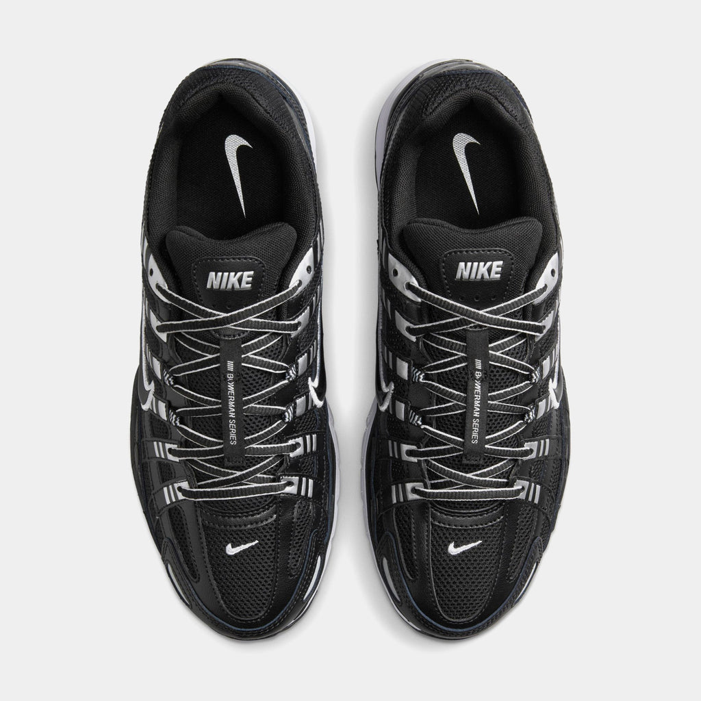 P-6000 Mens Running Shoes (Black/White/Metallic Silver)
