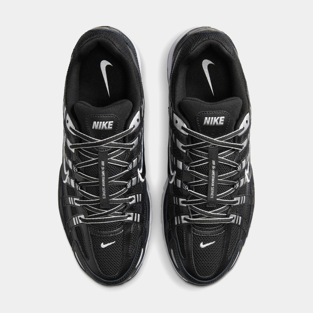 P-6000 Mens Running Shoes (Black/White/Metallic Silver)