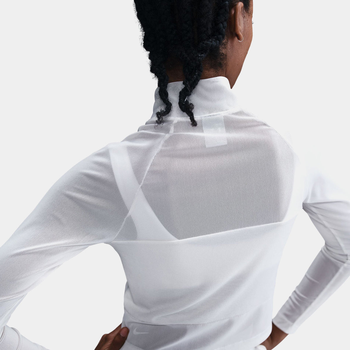 Kobe Cropped Womens Long Sleeve Shirt (Beige/Black)