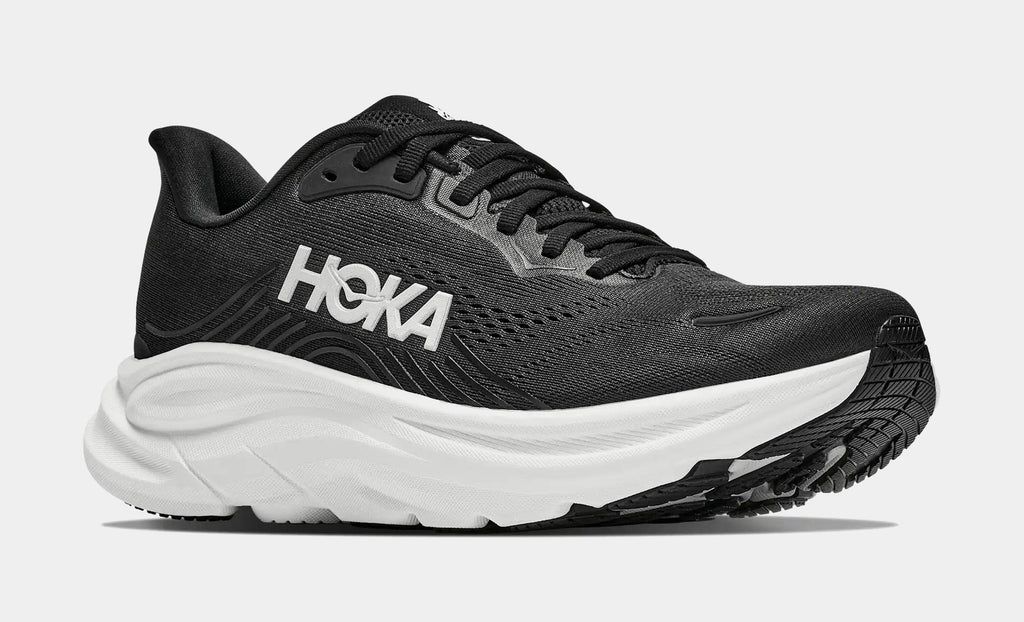 Clifton 11 Womens Running Shoes (Black/White/Grey)