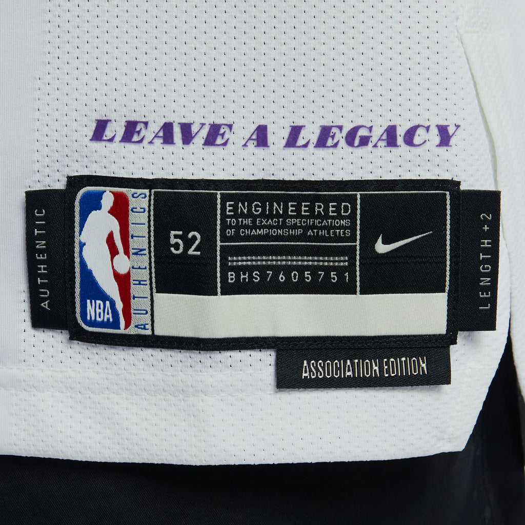 Los Angeles Lakers Association Edition Dri Fit Authentic Mens Jersey (White)