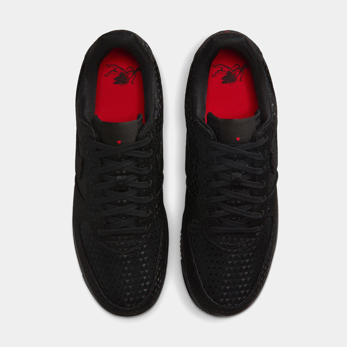 Air Force 1 Low SE Valentines Day Triple Black Mens Lifestyle Shoes (Black/Black/University Red)
