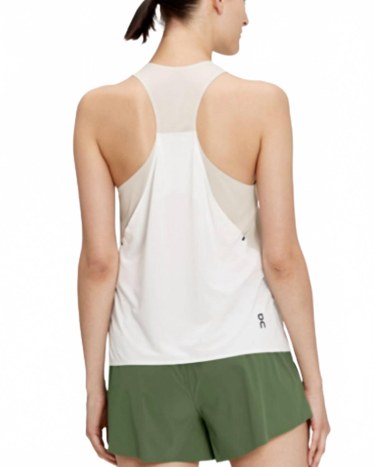 Women's High-Tech Polyester Sleeveless Tank-T In Pearl|Undyed-White
