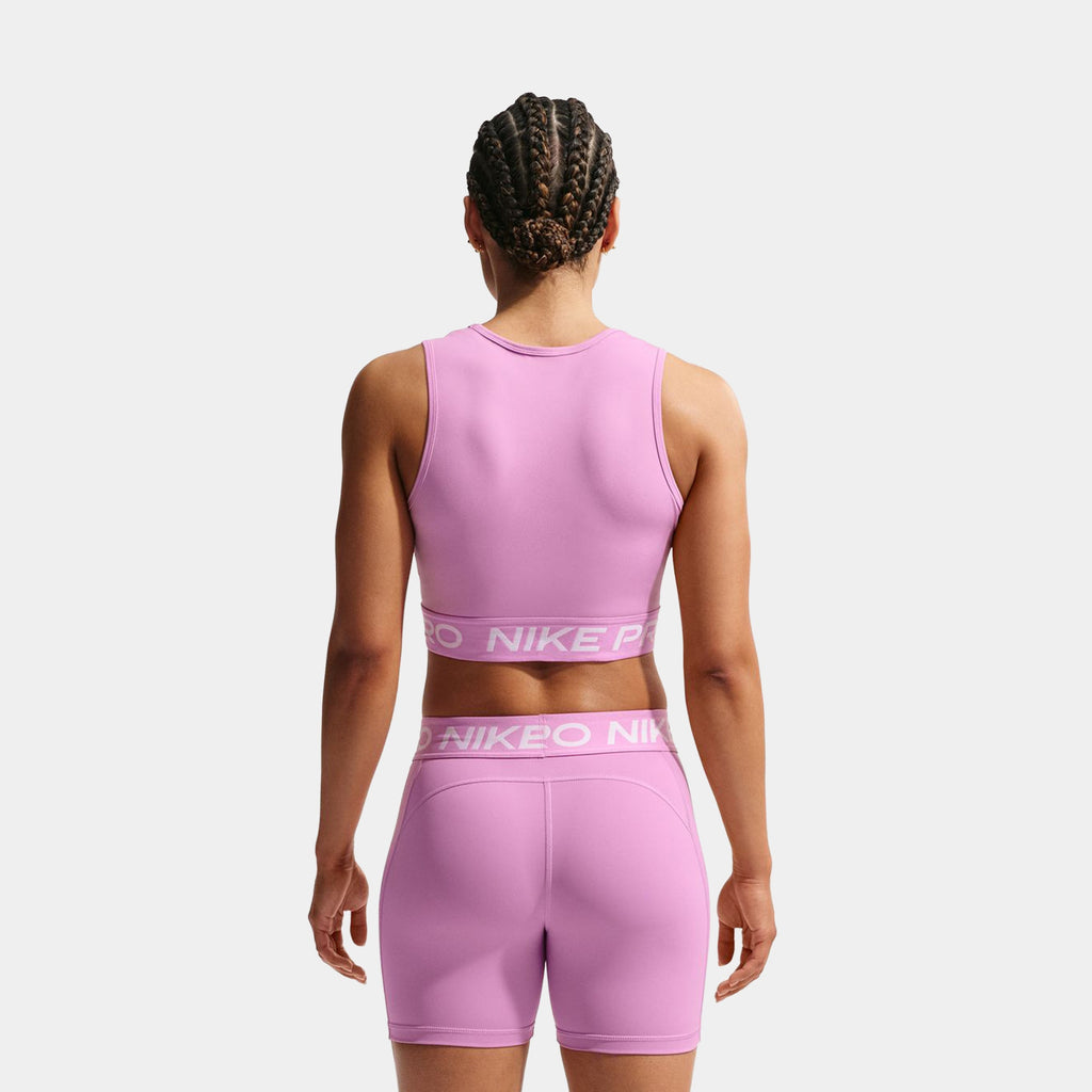 Pro Dri Fit Cropped Womens Tank Top (Light Magenta/White)