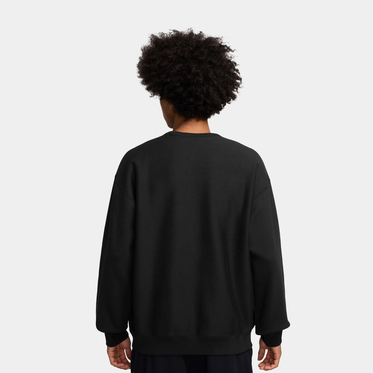 Solo Swoosh Fleece Crew Mens Sweatshirt (Black/White)