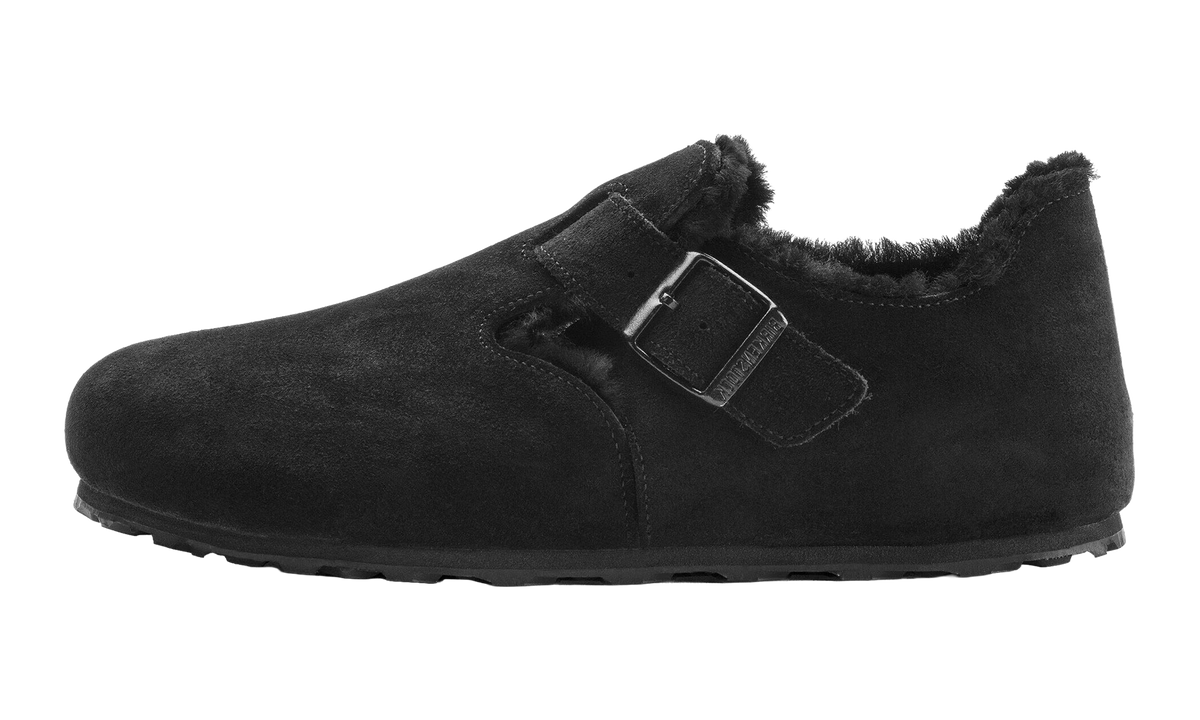 London Shearling Suede Leather "Shearling Black - Narrow Width" 1014961