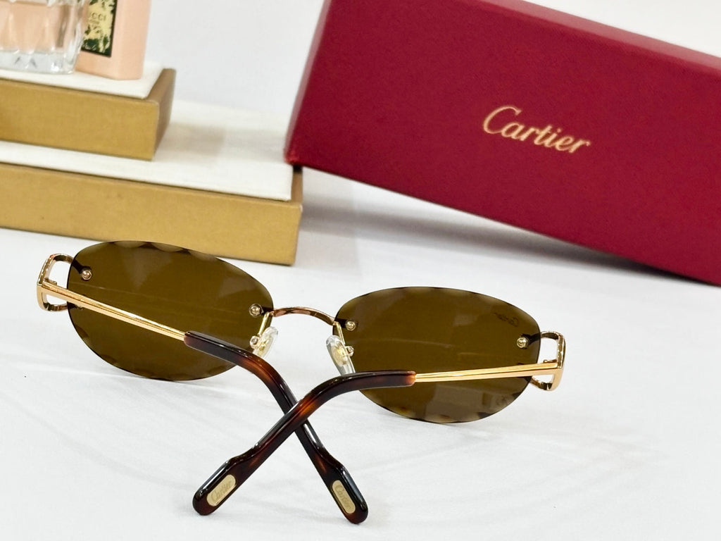 C DE RIMLESS ROUND FRAME SUNGLASSES CT0599S IN METAL
