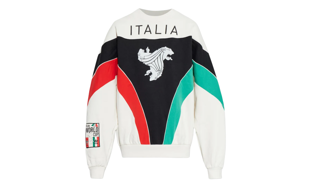 Italia Coppa Del Mundo Crew Sweater WMNS "Cloud White / Black / Vivid Red / Semi Court Green" KD7768