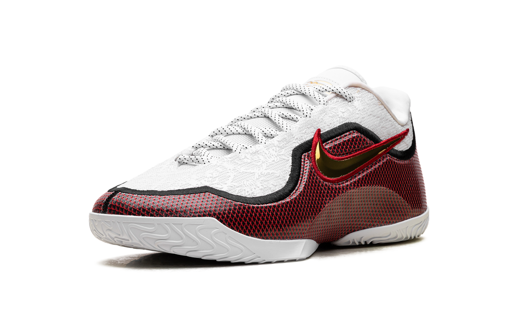 LeBron 23 Grand Opening "White Metallic Gold University Red Black (Solid Outsole)" IB9563 100